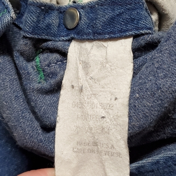 VINTAGE Liberty Stone Wash Loose Fit Wide Leg Carpenter Overalls Biballs Grunge - Picture 14 of 14